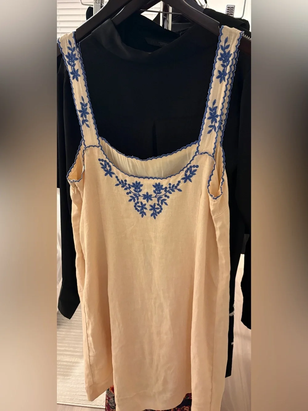 J Crew Yellow Embroidered Square Neck Tank Sundress Sz 10 Tall NWT